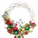 Wianek świąteczny wieniec stroik na drzwi DOMEK