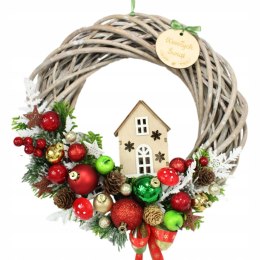 Wianek świąteczny wieniec stroik na drzwi dekoracja DOMEK