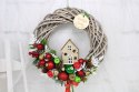 Wianek świąteczny wieniec stroik na drzwi dekoracja DOMEK