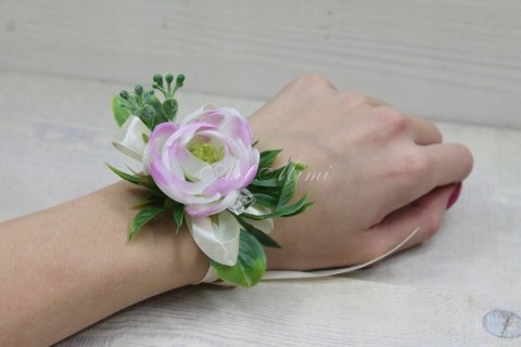 Kotylion na rękę korsarz malowniczy peonia LILIOWY Kotylion na rękę korsarz malowniczy peonia LILIOWY