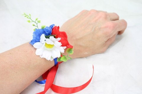 Kotylion na rękę bukiecik krakowski lub przypinka do butonierki folk Kotylion na rękę bukiecik krakowski lub przypinka do butonierki folk