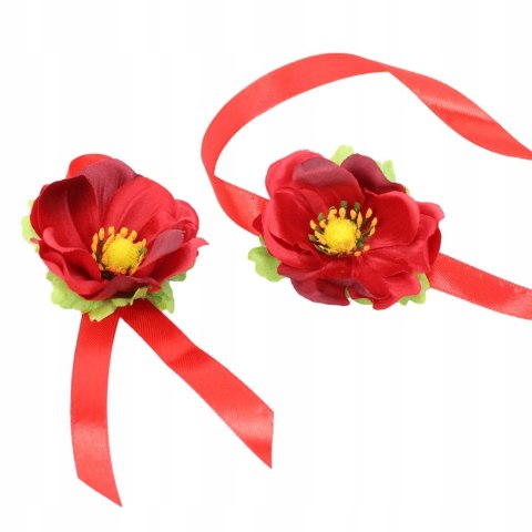 Kotylion na rękę maki lub przypinka do butonierki mak czerwony