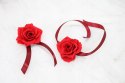 Róża na rękę kotylion lub przypinka do butonierki VELVET czerwona