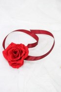 Róża na rękę kotylion lub przypinka do butonierki VELVET czerwona