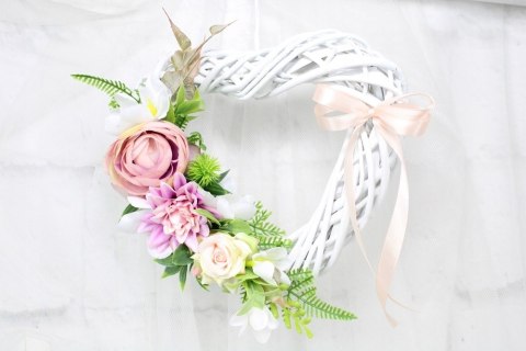 Serce kwiatowe dekoracja domu ozdoba zawieszka na drzwi