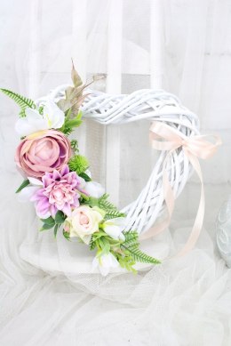 Serce kwiatowe dekoracja domu ozdoba zawieszka na drzwi