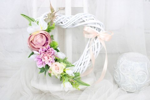 Serce kwiatowe dekoracja domu ozdoba zawieszka na drzwi