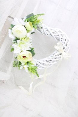 Serce kwiatowe wianek dekoracja domu ozdoba zawieszka na drzwi