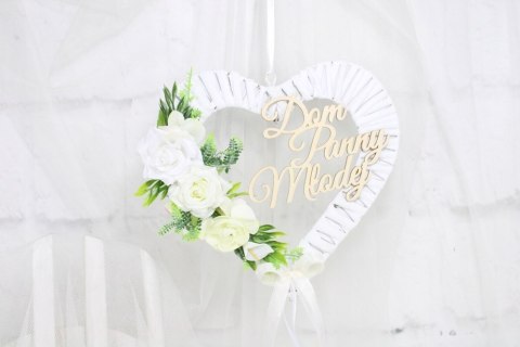 Serce na drzwi Dom Panny Młodej dekoracja ślubna Serce na drzwi Dom Panny Młodej dekoracja ślubna