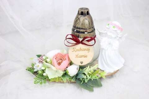 Stroik kompozycja na grób aniołek wiązanka dla Mamy ZNICZ plaster Stroik kompozycja na grób aniołek wiązanka dla Mamy ZNICZ plaster