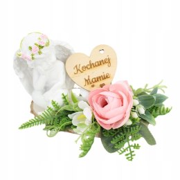 Stroik kompozycja na grób kolumbarium wiązanka ANIOŁEK plaster drewna