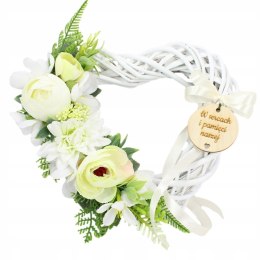 Stroik na cmentarz SERCE kwiaty wiązanka na grób pomnik krem