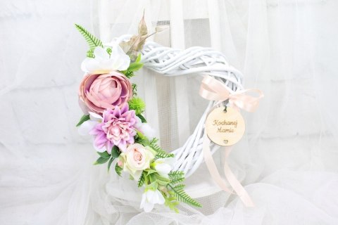 Stroik na cmentarz SERCE kwiaty wiązanka na grób pomnik róż