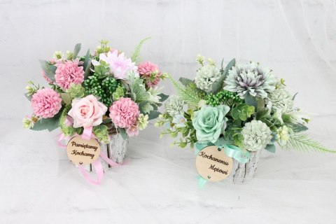 Stroik na cmentarz SERCE kwiaty wiązanka na grób pomnik róż