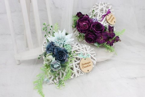 Stroik na cmentarz SERCE kwiaty wiązanka na grób pomnik róż