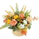 Jesienny stroik flower box kwiatowa dekoracja domu dynie