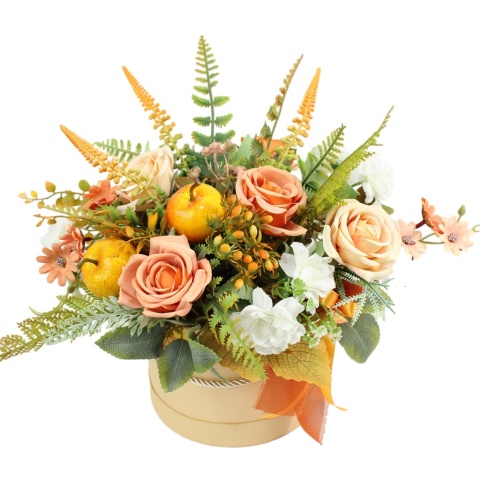 Jesienny stroik flower box kwiatowa dekoracja domu dynie Jesienny stroik flower box kwiatowa dekoracja domu dynie