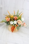 Jesienny stroik flower box kwiatowa dekoracja domu dynie