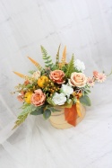 Jesienny stroik flower box kwiatowa dekoracja domu dynie