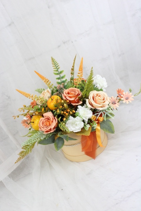 Jesienny stroik flower box kwiatowa dekoracja domu dynie Jesienny stroik flower box kwiatowa dekoracja domu dynie