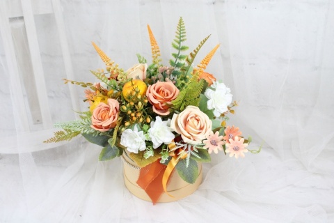 Jesienny stroik flower box kwiatowa dekoracja domu dynie Jesienny stroik flower box kwiatowa dekoracja domu dynie