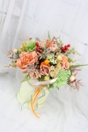 Jesienny stroik flower box wysoki kwiatowa dekoracja domu