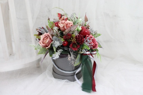 Jesienny stroik flower box kwiatowa dekoracja ozdoba domu BORDO Jesienny stroik flower box kwiatowa dekoracja ozdoba domu BORDO