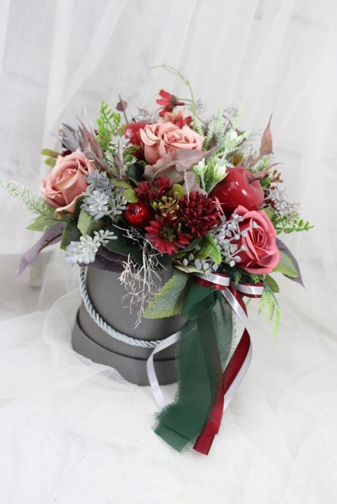 Jesienny stroik flower box kwiatowa dekoracja ozdoba domu BORDO Jesienny stroik flower box kwiatowa dekoracja ozdoba domu BORDO