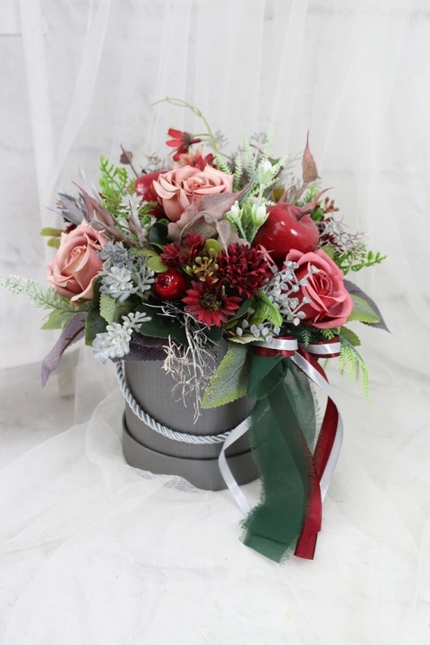 Jesienny stroik flower box kwiatowa dekoracja ozdoba domu BORDO Jesienny stroik flower box kwiatowa dekoracja ozdoba domu BORDO