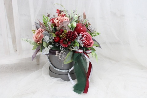 Jesienny stroik flower box kwiatowa dekoracja ozdoba domu BORDO Jesienny stroik flower box kwiatowa dekoracja ozdoba domu BORDO