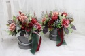Jesienny stroik flower box kwiatowa dekoracja ozdoba domu BORDO