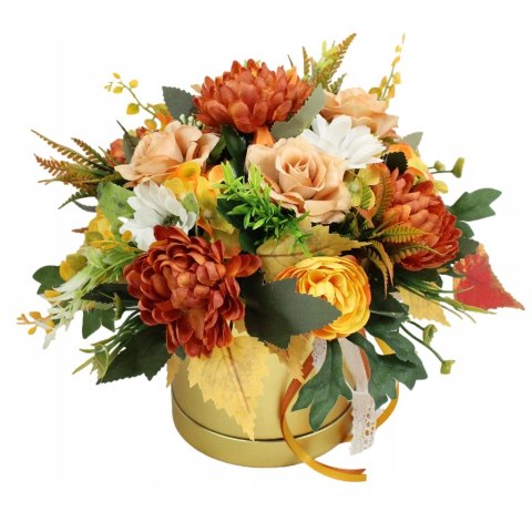 Jesienny stroik flower box prezent kwiatowa dekoracja domu BRĄZ Jesienny stroik flower box prezent kwiatowa dekoracja domu BRĄZ