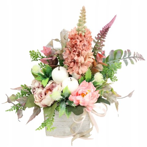 Kompozycja jesienna dekoracja domu jesienny stroik PUDROWY