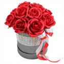Kwiatowa dekoracja pachnący flower box CZERWIEŃ kwiatowe pudełko glamour