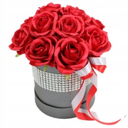 Kwiatowa dekoracja pachnący flower box CZERWIEŃ kwiatowe pudełko glamour