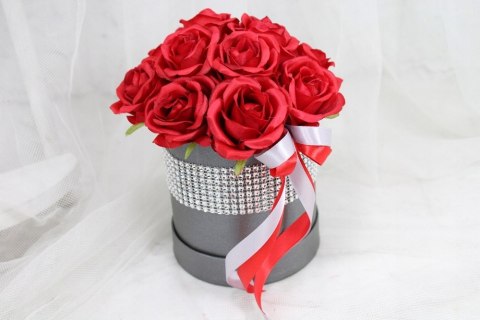 Kwiatowa dekoracja pachnący flower box CZERWIEŃ kwiatowe pudełko glamour Kwiatowa dekoracja pachnący flower box CZERWIEŃ kwiatowe pudełko glamour