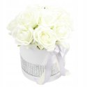 Kwiatowa dekoracja pachnący flower box KREM kwiatowe pudełko glamour