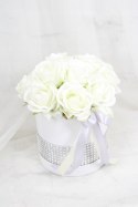 Kwiatowa dekoracja pachnący flower box KREM kwiatowe pudełko glamour