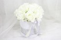 Kwiatowa dekoracja pachnący flower box KREM kwiatowe pudełko glamour