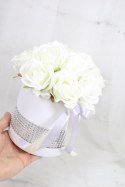 Kwiatowa dekoracja pachnący flower box KREM kwiatowe pudełko glamour