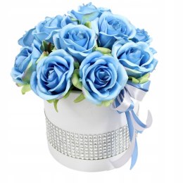 Kwiatowa dekoracja pachnący flower box NIEBIESKI kwiatowe pudełko glamour