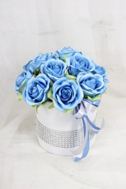 Kwiatowa dekoracja pachnący flower box NIEBIESKI kwiatowe pudełko glamour