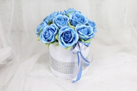Kwiatowa dekoracja pachnący flower box NIEBIESKI kwiatowe pudełko glamour Kwiatowa dekoracja pachnący flower box NIEBIESKI kwiatowe pudełko glamour