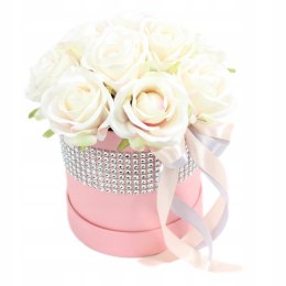 Kwiatowa dekoracja pachnący flower box RÓŻOWY kwiatowe pudełko glamour