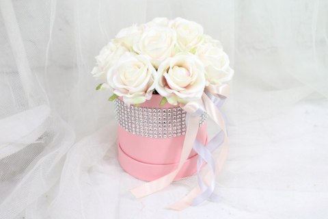 Kwiatowa dekoracja pachnący flower box RÓŻOWY kwiatowe pudełko glamour Kwiatowa dekoracja pachnący flower box RÓŻOWY kwiatowe pudełko glamour