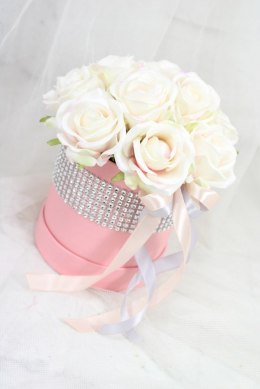 Kwiatowa dekoracja pachnący flower box RÓŻOWY kwiatowe pudełko glamour