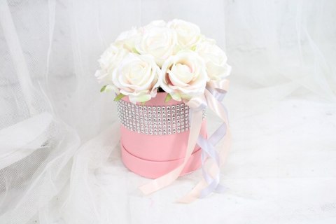Kwiatowa dekoracja pachnący flower box RÓŻOWY kwiatowe pudełko glamour Kwiatowa dekoracja pachnący flower box RÓŻOWY kwiatowe pudełko glamour
