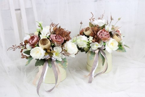 Kwiatowa dekoracja prezent flower box BUTELKOWA ZIELEŃ kwiatowe pudełko Kwiatowa dekoracja prezent flower box BUTELKOWA ZIELEŃ kwiatowe pudełko