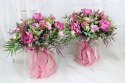 Kwiatowa dekoracja prezent flower box FIOLET kwiatowe pudełko glamour