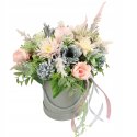Kwiatowa dekoracja prezent flower box wysoki SZARY kwiatowe pudełko
